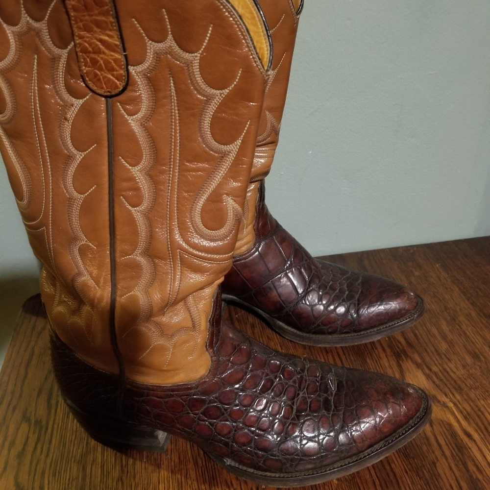 Mens Plainsman Alligator cowboy boots 9 1/2 D